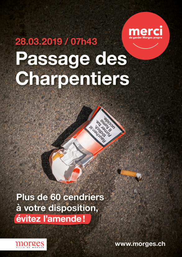 Campagne contre le littering : "Merci de garder Morges propre !" Campagne contre le littering : "Merci de garder Morges propre !"